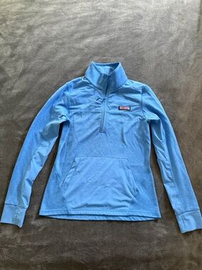 Vineyard Vines Sky Blue Pullover with Pink Logo Patch- size XS